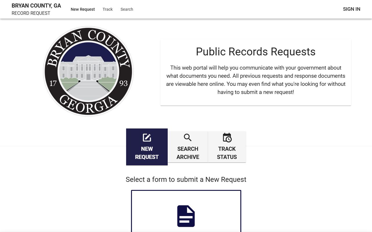 Bryan County Clerk of Superior Court records request portal