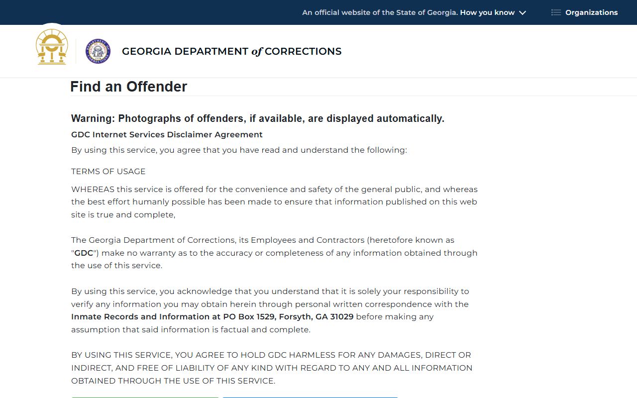Bryan County inmate records GDC offender search